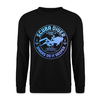 Tauchen Lustig Vintage Taucher Geschenk - Unisex Pullover - Schwarz - Vorne - Alina (178cm) & Michal (187cm)