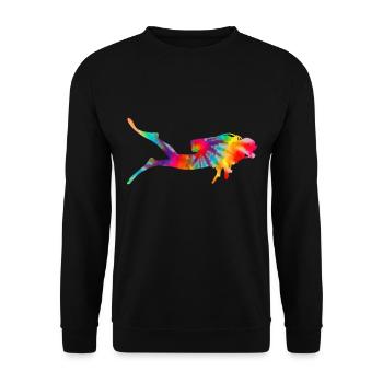 Tauchen Lustig Vintage Taucher Geschenk - Unisex Pullover - Schwarz - Vorne - Alina (178cm) & Michal (187cm)