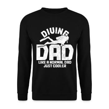 Diving Funny Vintage Diver Gift - Unisex Sweatshirt - black - Front - Alina (178cm) & Michal (187cm)