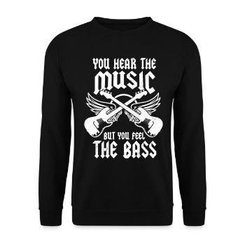 Bassist Bass Gitarre Lustiges Geschenk - Unisex Pullover - Schwarz - Vorne - Alina (178cm) & Michal (187cm)