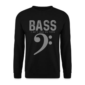 Bassist Bass Gitarre Lustiges Geschenk - Unisex Pullover - Schwarz - Vorne - Alina (178cm) & Michal (187cm)
