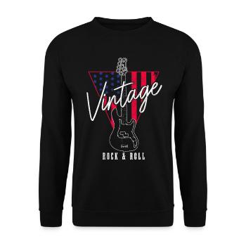 Bassist Bass Gitarre Lustiges Geschenk - Unisex Pullover - Schwarz - Vorne - Alina (178cm) & Michal (187cm)