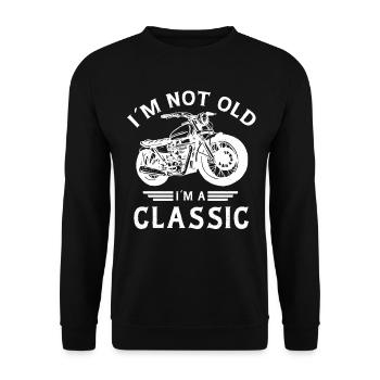 Motorrad Biker Lustiges Geschenk - Unisex Pullover - Schwarz - Vorne - Alina (178cm) & Michal (187cm)