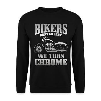 Motorrad Biker Lustiges Geschenk - Unisex Pullover - Schwarz - Vorne - Alina (178cm) & Michal (187cm)