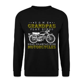 Motorrad Biker Lustiges Geschenk - Unisex Pullover - Schwarz - Vorne - Alina (178cm) & Michal (187cm)