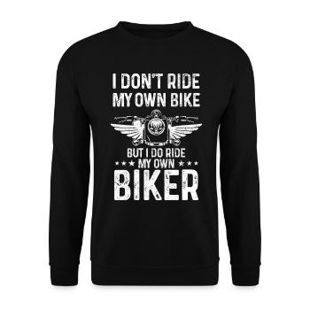 Motorrad Biker Lustiges Geschenk - Unisex Pullover - Schwarz - Vorne - Alina (178cm) & Michal (187cm)