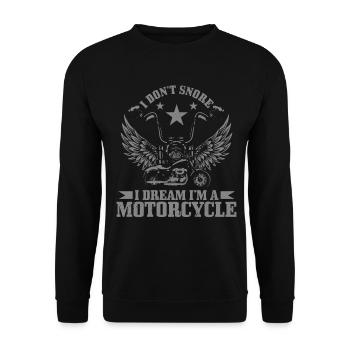 Motorrad Biker Lustiges Geschenk - Unisex Pullover - Schwarz - Vorne - Alina (178cm) & Michal (187cm)