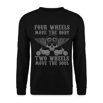 Motorrad Biker Lustiges Geschenk - Unisex Pullover - Schwarz - Vorne - Alina (178cm) & Michal (187cm)