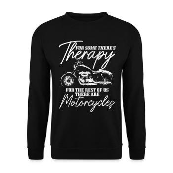 Motorrad Biker Lustiges Geschenk - Unisex Pullover - Schwarz - Vorne - Alina (178cm) & Michal (187cm)