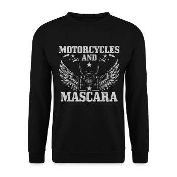 Motorrad Biker Girl Lustiges Geschenk - Unisex Pullover - Schwarz - Vorne - Alina (178cm) & Michal (187cm)