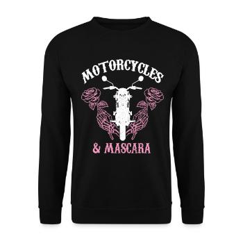 Motorrad Biker Lustiges Geschenk - Unisex Pullover - Schwarz - Vorne - Alina (178cm) & Michal (187cm)