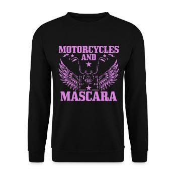 Motorrad Biker Lustiges Geschenk - Unisex Pullover - Schwarz - Vorne - Alina (178cm) & Michal (187cm)