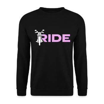Motorrad Biker Lustiges Geschenk - Unisex Pullover - Schwarz - Vorne - Alina (178cm) & Michal (187cm)