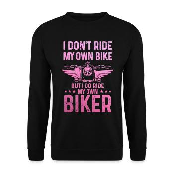Motorrad Biker Lustiges Geschenk - Unisex Pullover - Schwarz - Vorne - Alina (178cm) & Michal (187cm)