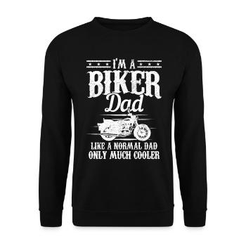 Motorrad Biker Lustiges Geschenk - Unisex Pullover - Schwarz - Vorne - Alina (178cm) & Michal (187cm)