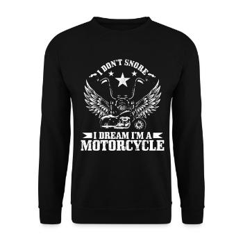 Motorrad Biker Lustiges Geschenk - Unisex Pullover - Schwarz - Vorne - Alina (178cm) & Michal (187cm)