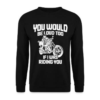 Motorrad Biker Lustiges Geschenk - Unisex Pullover - Schwarz - Vorne - Alina (178cm) & Michal (187cm)