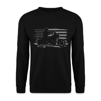 Motorrad Biker Lustiges Geschenk - Unisex Pullover - Schwarz - Vorne - Alina (178cm) & Michal (187cm)