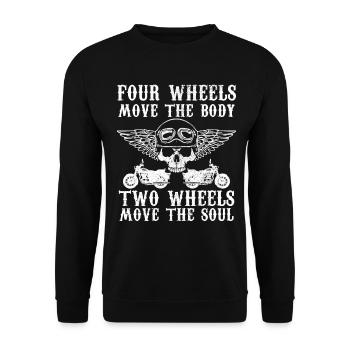 Motorrad Biker Lustiges Geschenk - Unisex Pullover - Schwarz - Vorne - Alina (178cm) & Michal (187cm)