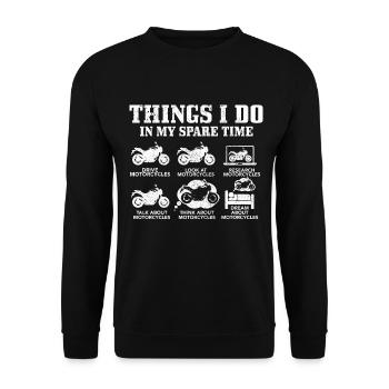Motorrad Biker Lustiges Geschenk - Unisex Pullover - Schwarz - Vorne - Alina (178cm) & Michal (187cm)