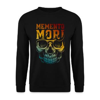 Memento Mori Stoicism Skull Quote Philosophy - Unisex Sweatshirt - black - Front - Alina (178cm) & Michal (187cm)