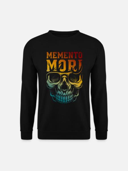 Memento Mori Stoizismus Totenkopf Zitat Philosophie - Unisex Pullover - Schwarz