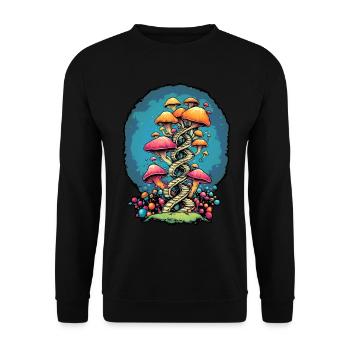 Colorful Mushroom DNA Mycelium Grower - Unisex Sweatshirt - black - Front - Alina (178cm) & Michal (187cm)