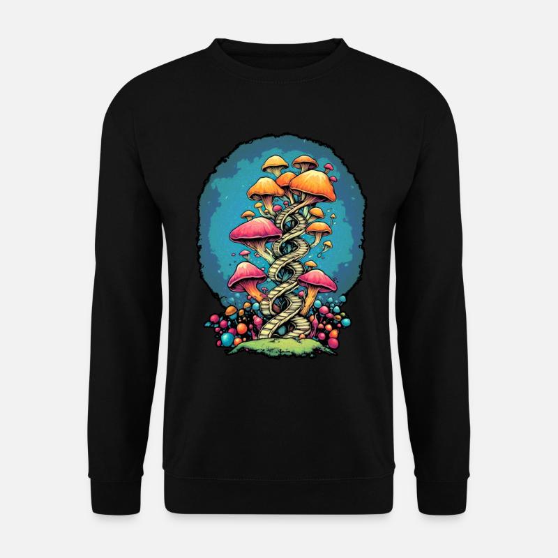Farbenfroher Pilz-DNA-Myzel-Züchter - Unisex Pullover - Schwarz