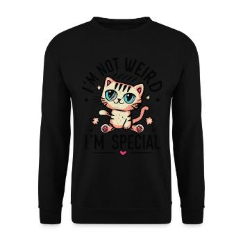 Je ne suis pas bizarre, je suis un chat mignon spécial - Sweat-shirt Unisexe - noir - Devant - Alina (178cm) & Michal (187cm)