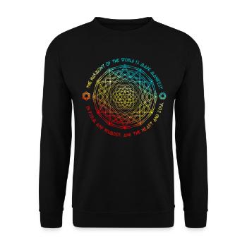 The Harmony Of The World Sacred Geometry - Unisex Sweatshirt - black - Front - Alina (178cm) & Michal (187cm)