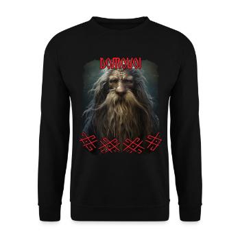Slavic Mythology Domovoi Pagan Festival - Unisex Sweatshirt - black - Front - Alina (178cm) & Michal (187cm)
