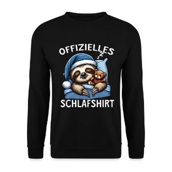 offizielles Schlafshirt - Unisex Pullover - Schwarz - Vorne - Alina (178cm) & Michal (187cm)