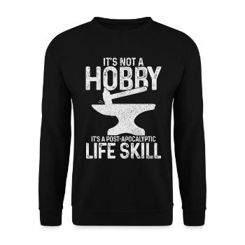 Schmieden Schmied Hufschmied Geschenk - Unisex Pullover - Schwarz - Vorne - Alina (178cm) & Michal (187cm)
