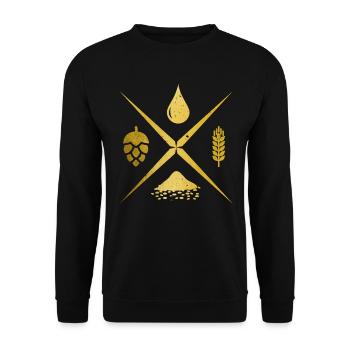 Bière artisanale maître brasseur houblon cadeau - Sweat-shirt Unisexe - noir - Devant - Alina (178cm) & Michal (187cm)