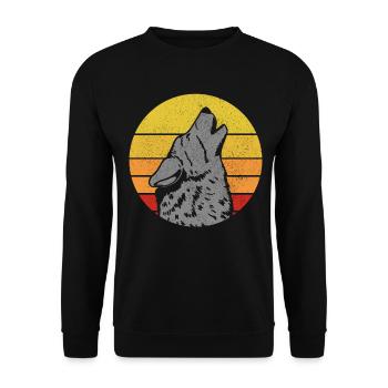 Loup Cadeau Vintage - Sweat-shirt Unisexe - noir - Devant - Alina (178cm) & Michal (187cm)