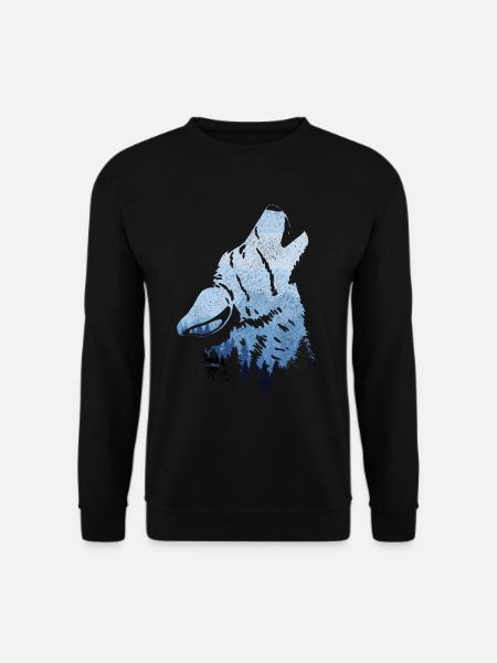 Howling Wolf Gift - Unisex Sweatshirt - black