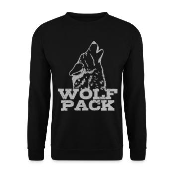 Wolf Pack Gift - Unisex Sweatshirt - black - Front - Alina (178cm) & Michal (187cm)
