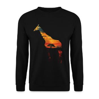 Girafe Afrique Animal cadeau - Sweat-shirt Unisexe - noir - Devant - Alina (178cm) & Michal (187cm)