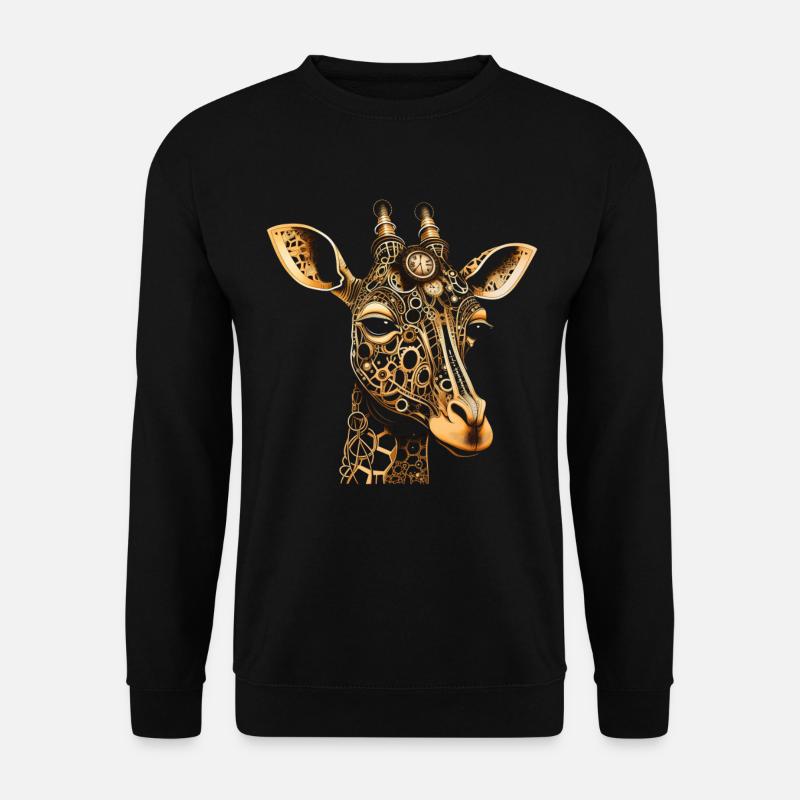 Giraffe Steampunk Tier Geschenk - Unisex Pullover - Schwarz