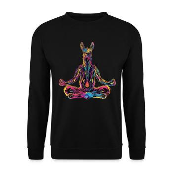 Llama Alpaca Vintage Gift - Unisex Sweatshirt - black - Front - Alina (178cm) & Michal (187cm)