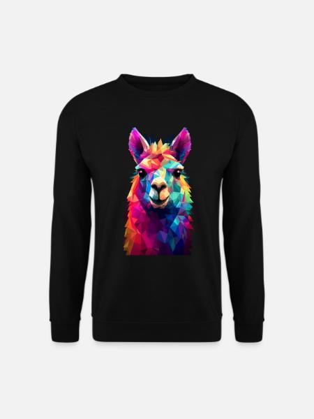 Lama Alpaka Vintage Geschenk - Unisex Pullover - Schwarz