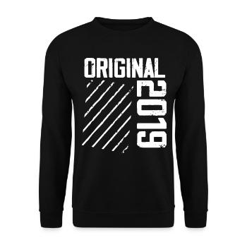 Original 2019 5th Anniversary Retro Gift - Unisex Sweatshirt - black - Front - Alina (178cm) & Michal (187cm)