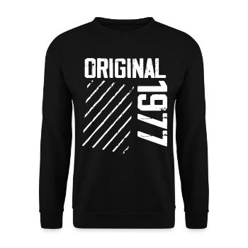 Original 1977 47th Birthday Retro Gift - Unisex Sweatshirt - black - Front - Alina (178cm) & Michal (187cm)