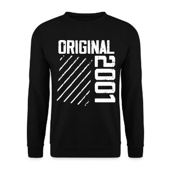 Original 2001 23rd Anniversary Retro Gift - Unisex Sweatshirt - black - Front - Alina (178cm) & Michal (187cm)