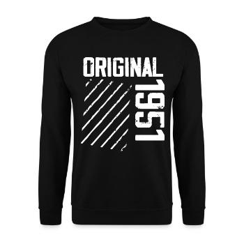 Original 1951 73rd Birthday Retro Gift - Unisex Sweatshirt - black - Front - Alina (178cm) & Michal (187cm)