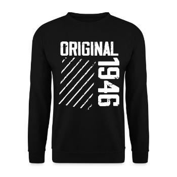 Original 1946 78th Birthday Retro Gift - Unisex Sweatshirt - black - Front - Alina (178cm) & Michal (187cm)