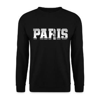 Paris, France, Tour Eiffel, Souvenir - Sweat-shirt Unisexe - noir - Devant - Alina (178cm) & Michal (187cm)