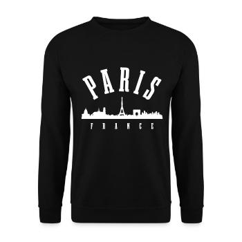 Paris, France, Tour Eiffel, Souvenir - Sweat-shirt Unisexe - noir - Devant - Alina (178cm) & Michal (187cm)