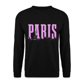 Paris, France, Tour Eiffel, Souvenir - Sweat-shirt Unisexe - noir - Devant - Alina (178cm) & Michal (187cm)