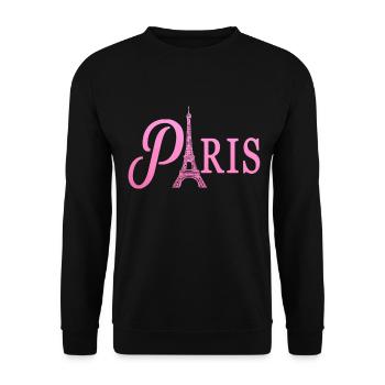Paris, France, Tour Eiffel, Souvenir - Sweat-shirt Unisexe - noir - Devant - Alina (178cm) & Michal (187cm)